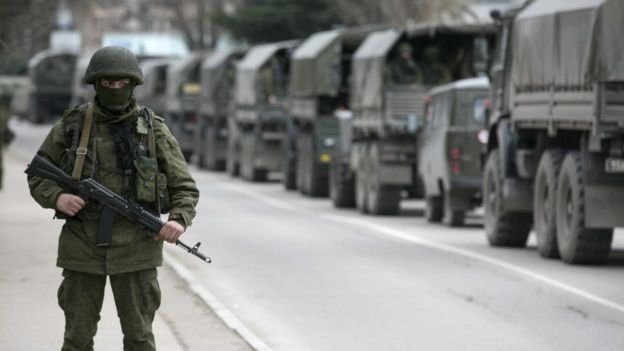 Російський військовий і військова техніка в Балаклаві у 2014 році