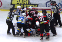 Стінка на стінку: відео масової бійки в чемпіонаті України з хокею