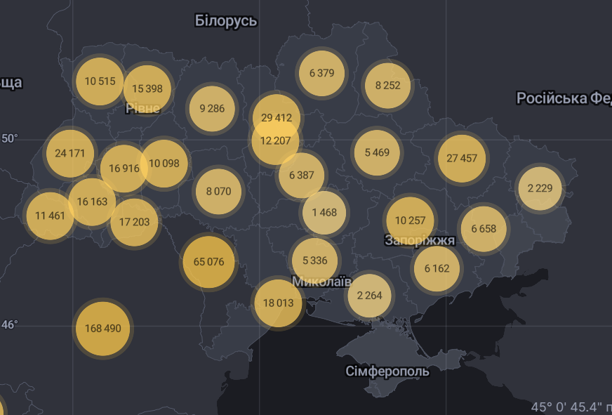 Карта поширення вірусу.