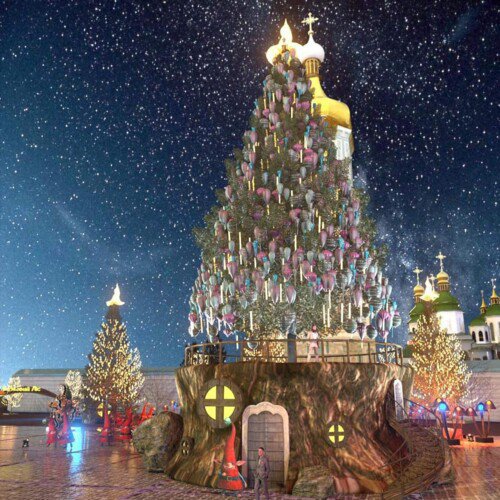 Ялинка у Києві буде найбільш незвичною й найвищою за останні роки. Висота дерева з конструкцією — до 31 м 