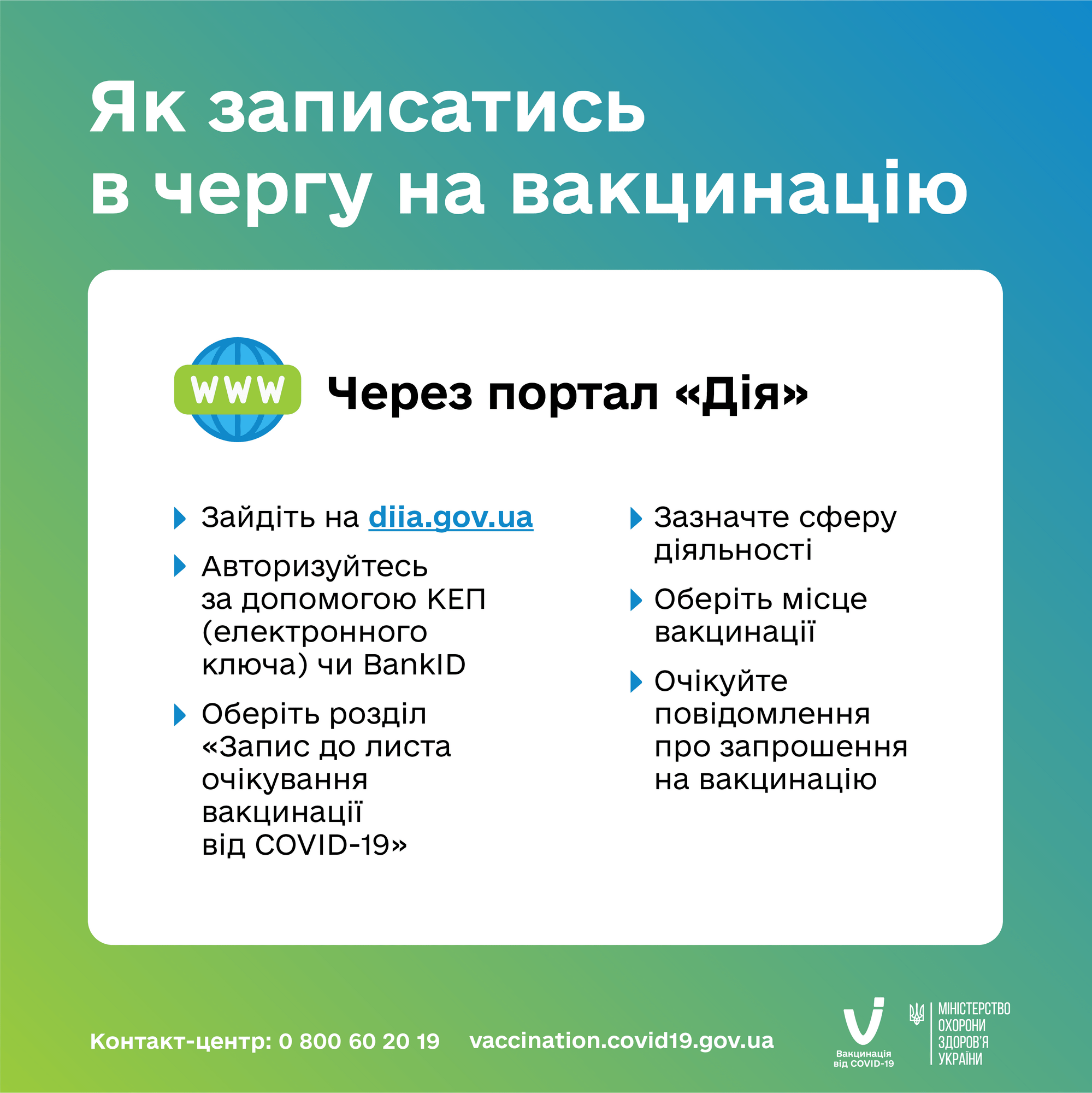 Як записатися на вакцинацію через портал "Дія"