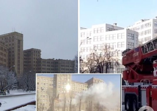 У Харкові спалахнула пожежа в університеті Каразіна: студентів терміново евакуювали (фото і відео)