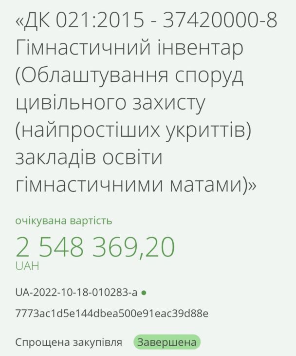 Управлення освіти Солом’янського району двічі оголошувало тендер на гімнастичні мати / © 